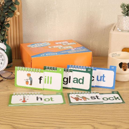 30Pcs Word Family Build Book Kids Preschool Learning Activity Sights Words Flash Cards Kindergarten Read