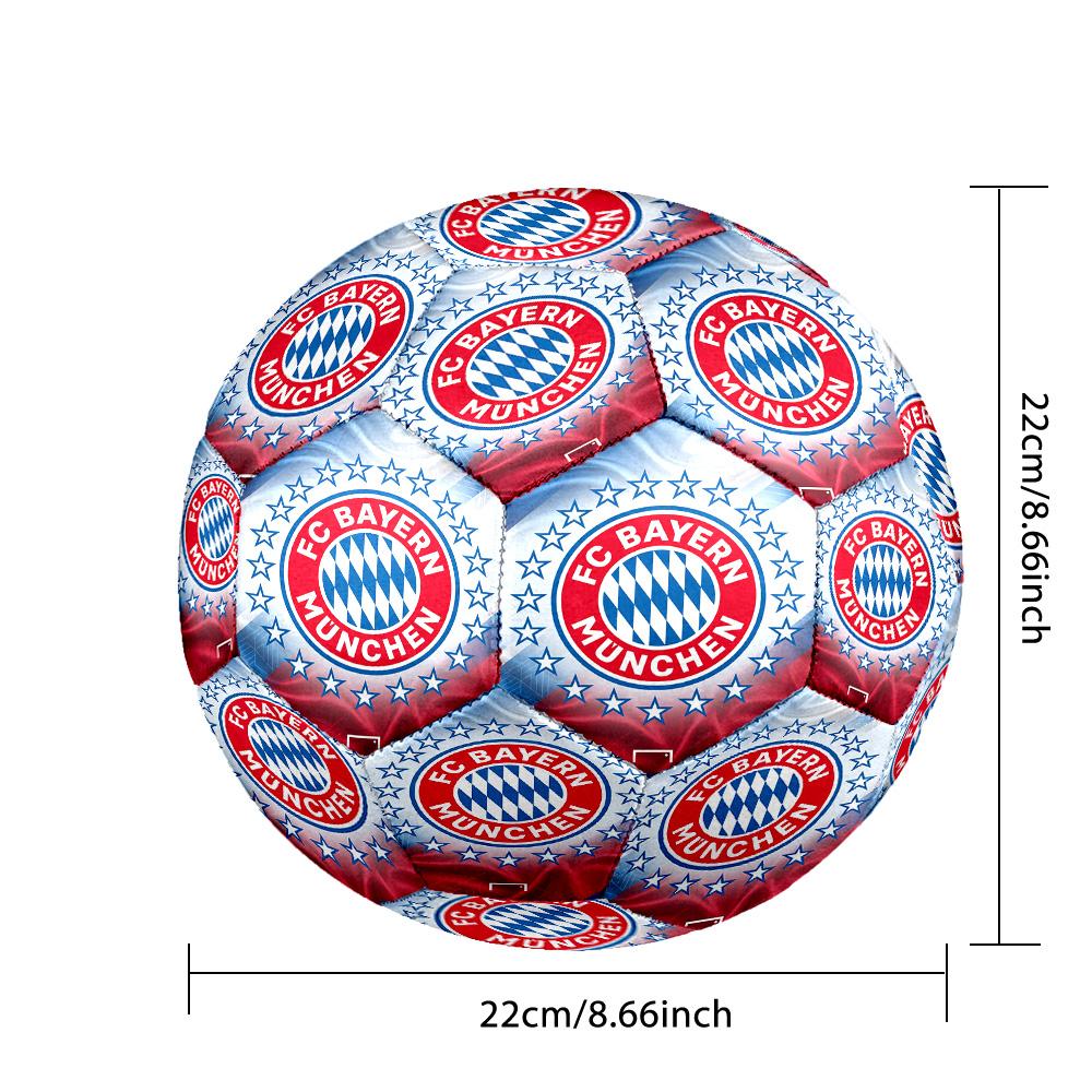 Bayern Munich Taille 5 Ballon de Football Haute Élasticité Ballon de Soccer Pour Compétition Extérieure Entraînement Quotidien Jeu
