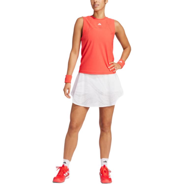 Adidas Climacool Tennis FW24 Simple Comfortable Fashion Tank Top Women Tops Orange JE7117