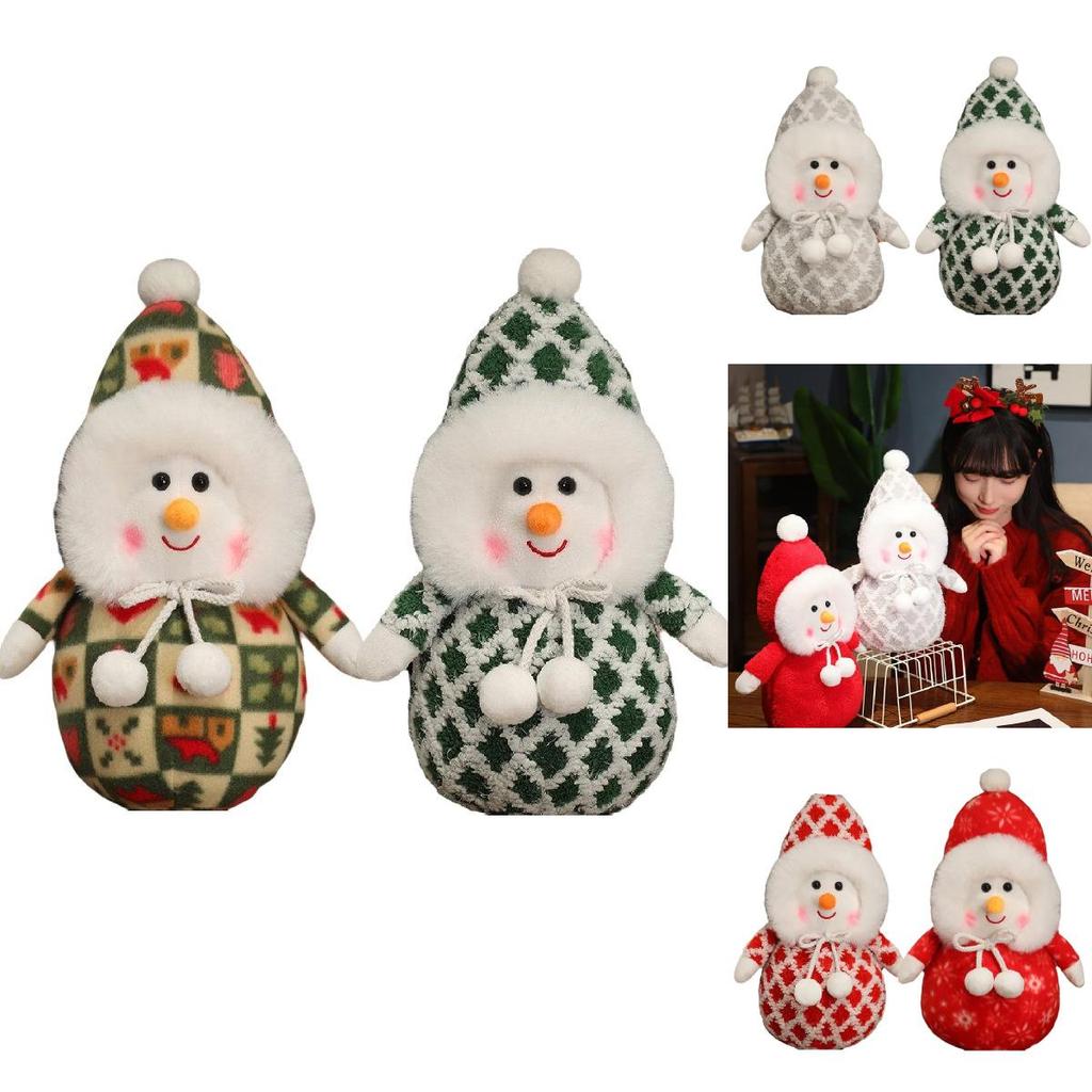 Adorable Plush Christmas Snowman Decoration Cute Stuffed Toy For Kids And Girlfriends