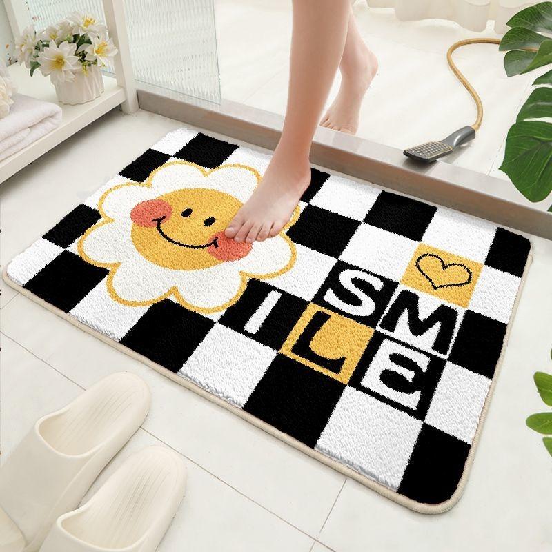 Badezimmer saugfähiger Teppich verdickt Imitatkashmir Schlafzimmer Badezimmer rutschfeste Fußmatte Badezimmer saugfähige Bodenmatte