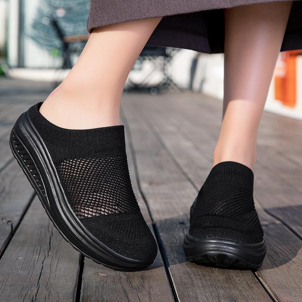 Women Slide Slippers Elevator Mules Sandals Slip on Summer Casual Clogs White Pink Black Purple Lightweight Socks Shoes Plus Size 41 42 43