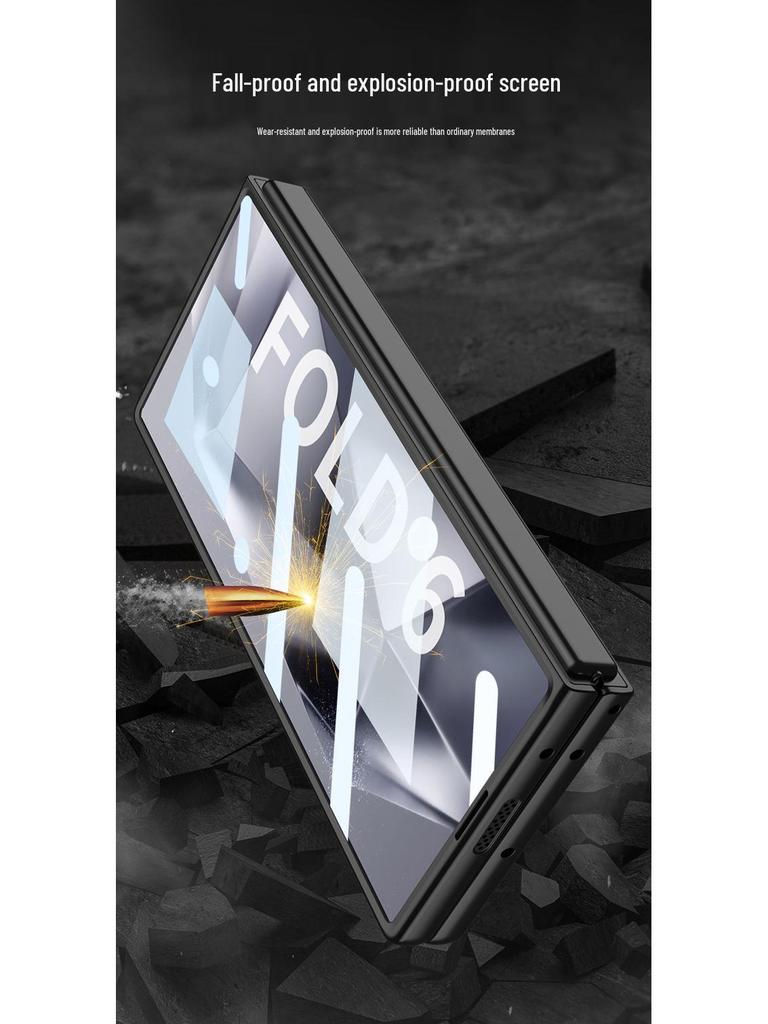 Durable Ultra-Thin Galaxy ZFold6 Case: Foldable Anti-Fall Hard Shell & Screen Protector