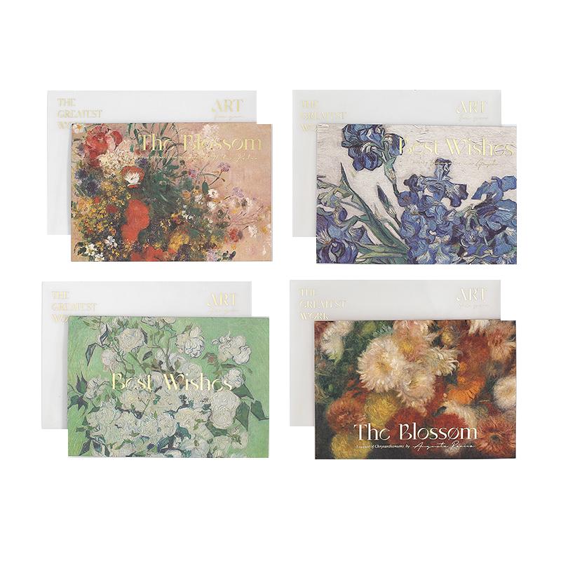Retro Oil Painting Foldable Greeting Card & Envelope Set - Art Sketchbook Edition