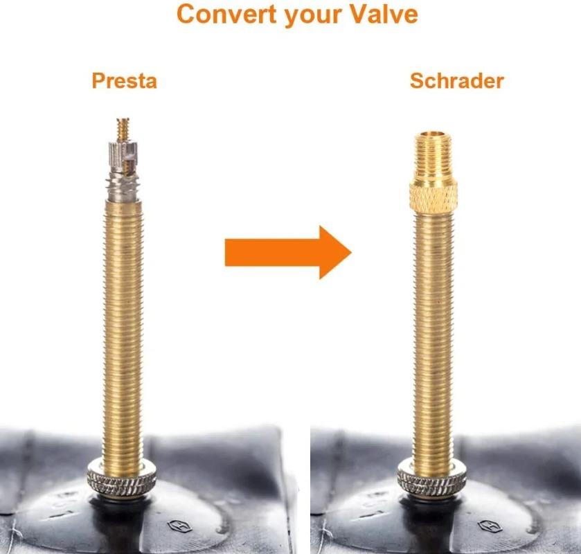 Presta To Schrader Valve Adapter Brass Tire Valve Converter for Bike Pump Connection 2 To 20 Pcs