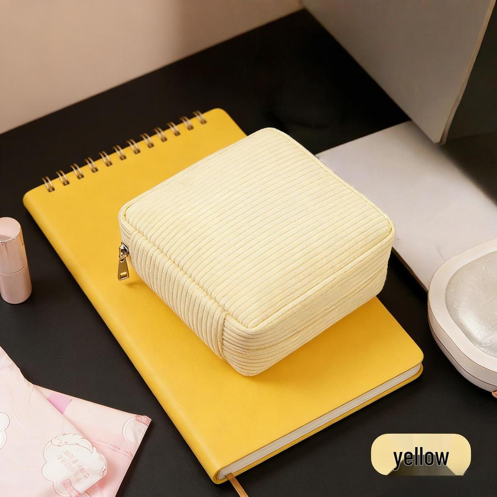 Corduroy Menstrual Pad Storage Bag - Portable Period Bag for Girls and Students