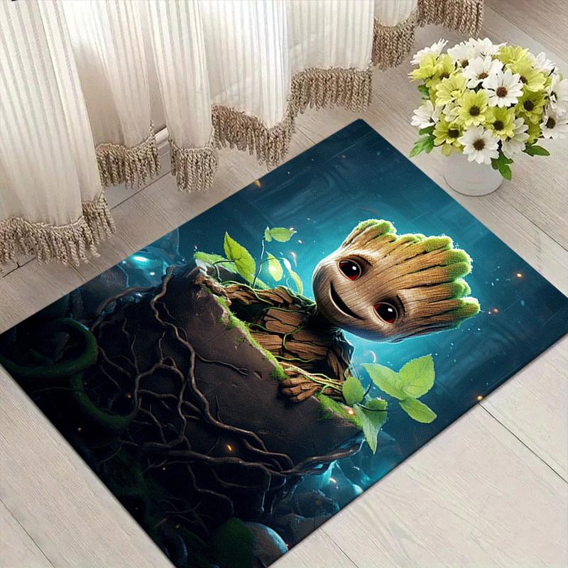 

1pc Groot Pattern Area Rug Soft Flannel Floor Mat for Living Room,Office,Bedroom and Carpet,Sofa Coffee Table Floor Mat 60cm by 90cm