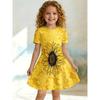 Cute Dress for Young Girls, Short Sleeved Round Neck Children's Party A-line Dress Suitable for Birthday Gifts