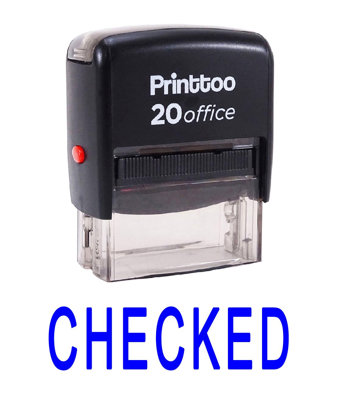 

Printtoo CHECKED Self Inking Rubber Stamp Office Stationary Custom 14 mm x 38 mm (Approx) синій