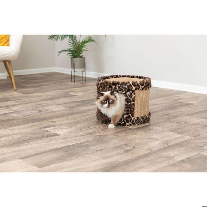 Griffoir pour chat - TRIXIE - Leo - Brun - Peluche et jute - Intérieur