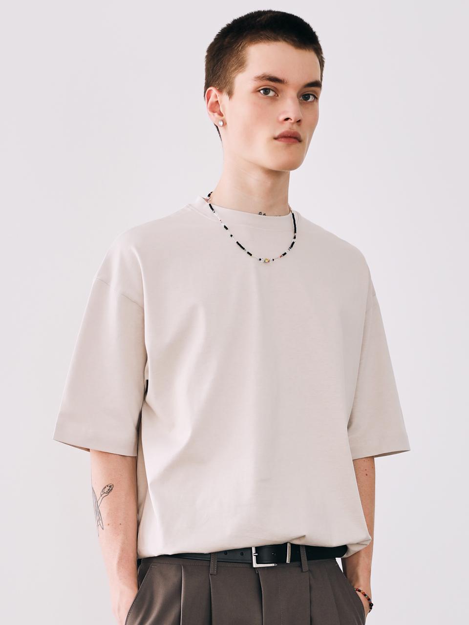Iesn Supima Cotton Short Sleeve T-Shirt Beige L