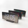 Curved Screen Mirror LED Digital Clock Creative Digital Alarm Clock with Large Display USB Charging Powered Bedside Table Clock