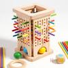 Montessori Game Wooden Board Game Wooden Stick Tower Toy Dice Development Stick Counting Math Educational Board Game for Kids