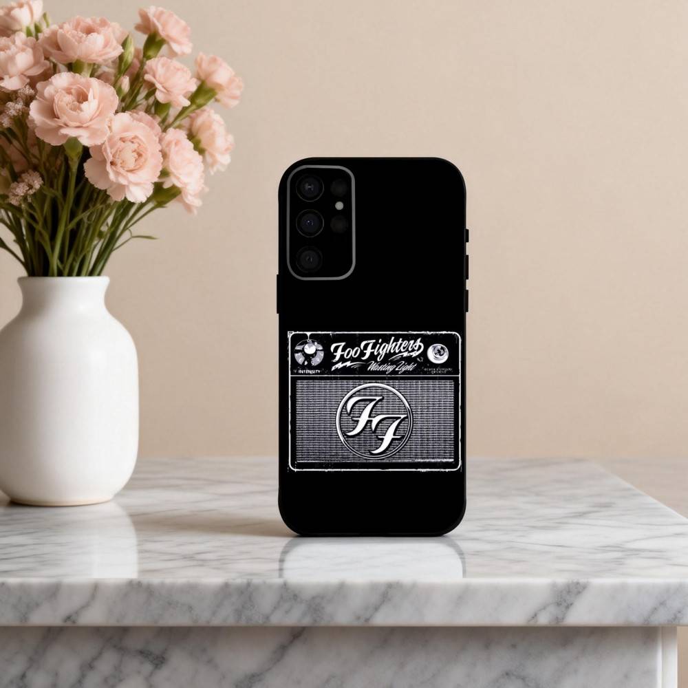 Alternative F-Foo F-Fighters band Phone Case For Samsung S25,24,23,22,30,21,10,9,Ultra,Plus,Lite,FE,4,5 G Soft Black Case