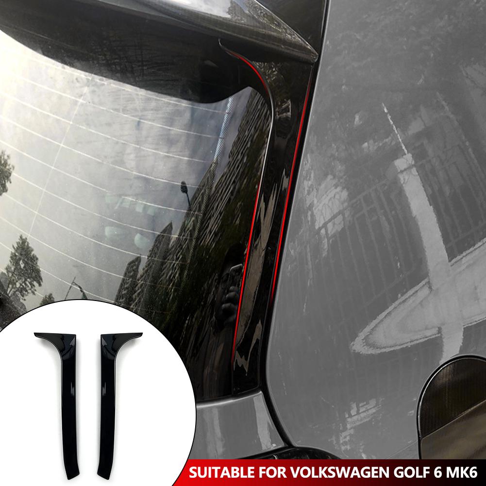 Voor VW Golf 6 MK6 GTI R GTD Standaard 2008-2013 Glanzend Zwart Achterruit Zij-Kofferbak Spoiler Canard Canards Splitter Accessoires