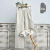 25K12 Men's High-End Pure Linen Summer Pants - Casual, Loose, Wide Straight Leg