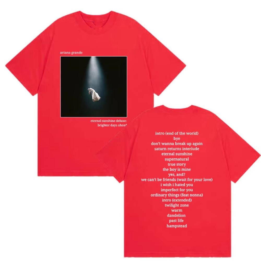 

Ariana Grande Brighter Days Ahead Альбом 2025 Графические футболки Мужская Женская Хип-хоп Мода Хлопковая Футболка с Коротким Рукавом Уличная Одежда S