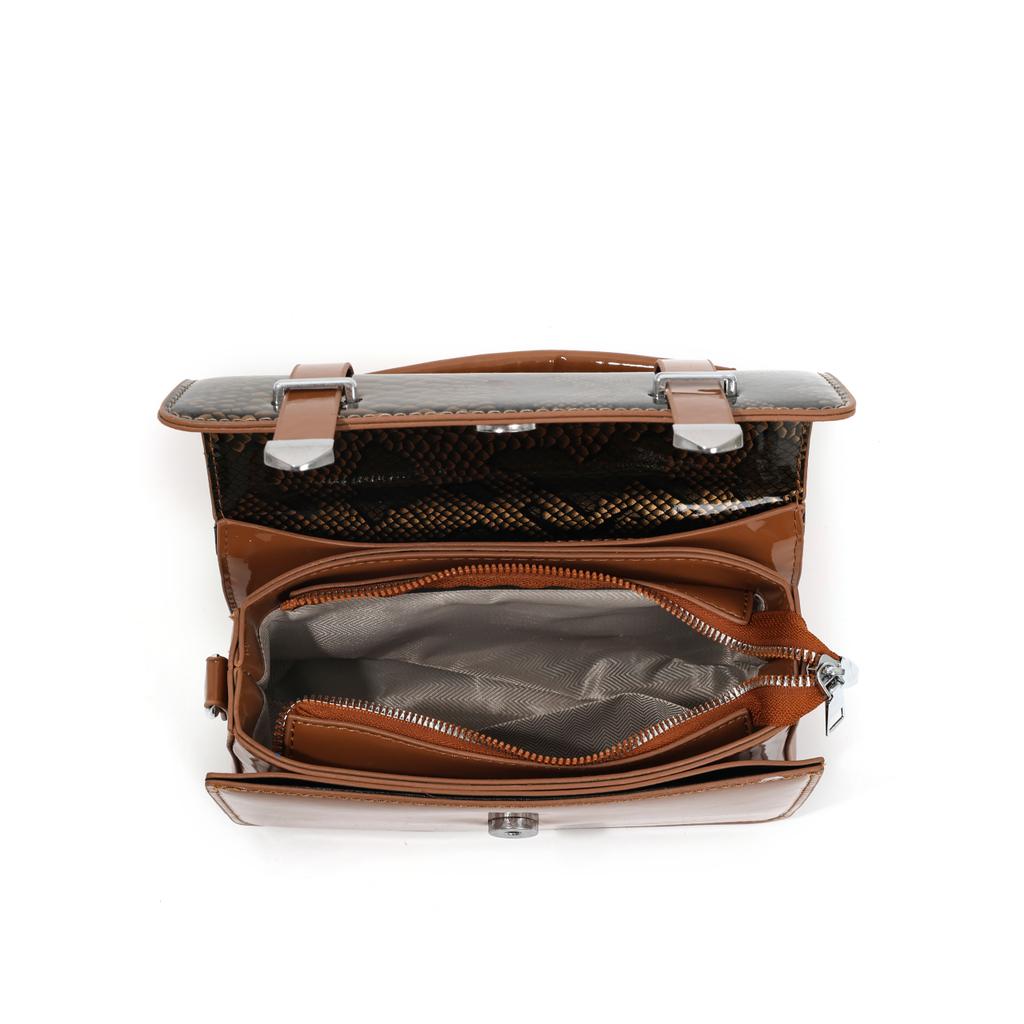 Luxury Vintage Women'S Serpentine Pattern Handbag Fashion Small Capacity Tote Bag Ladies PU Leather Business Crossbody Shoulder Bags For Female