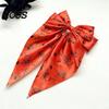 Halloween Hair Clip Silky Satin Bows for Women, Big Ribbon Bow Clips Girls, Decorative Oversized Long Tail Barrettes, Cute Ghost Bat