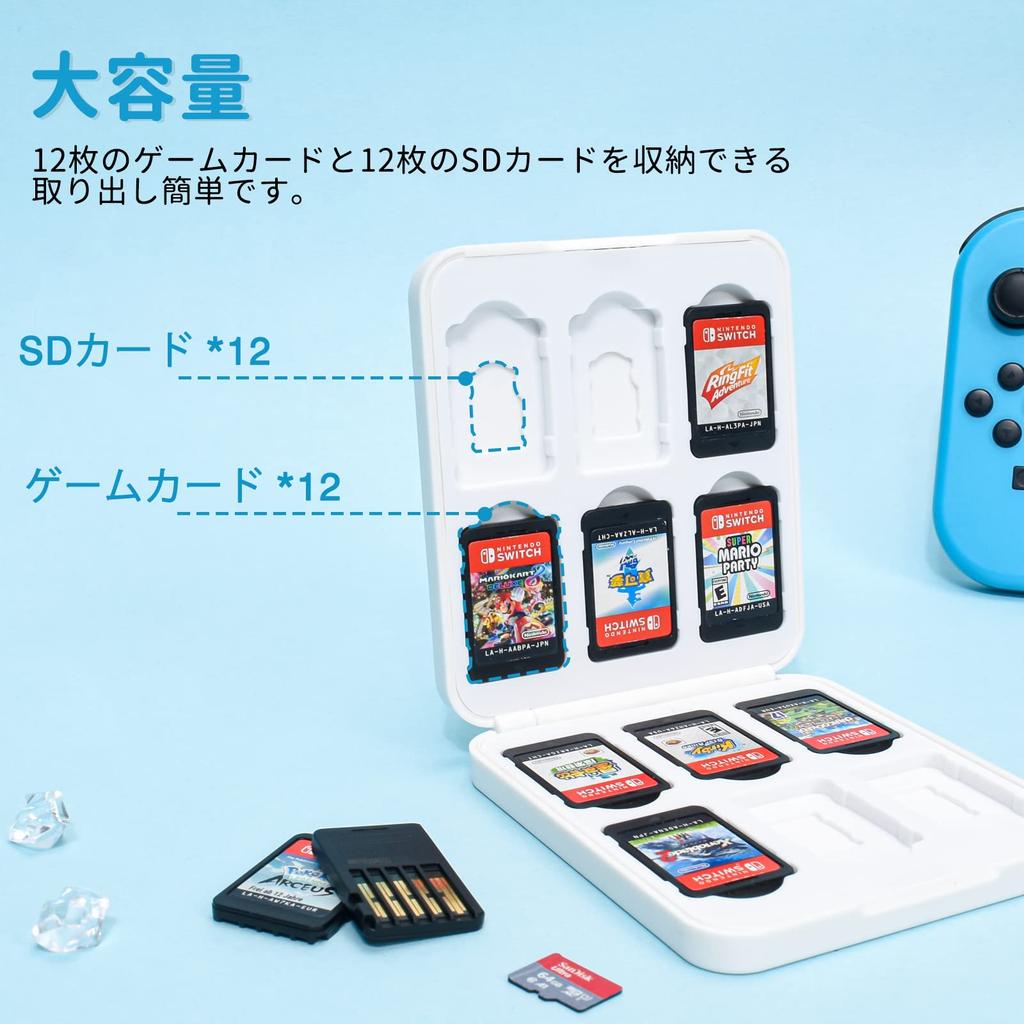 Dlseego Switch Game Card Nintendo Switch Card Storage 12 Switch Cards and 12 SD Soft Case with Game Card Portable and White Case, Case, Cards,