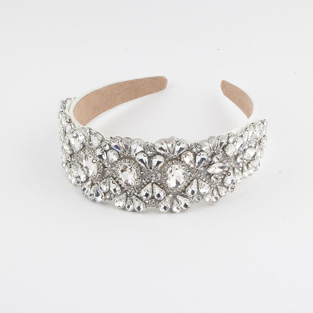 Elegant Full Diamond Wide-Brim Luxe Bridal Headband