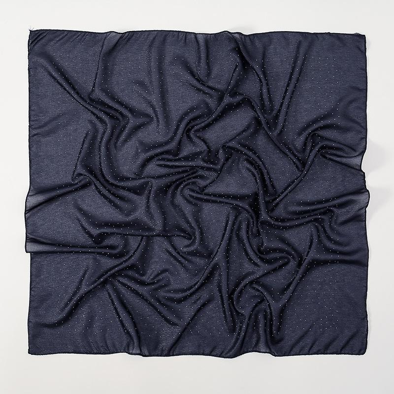 New Malaysia and Indonesia polyester material Gypsy star hot diamond headscarf solid color simple and versatile ethnic bag headscarf square scarf
