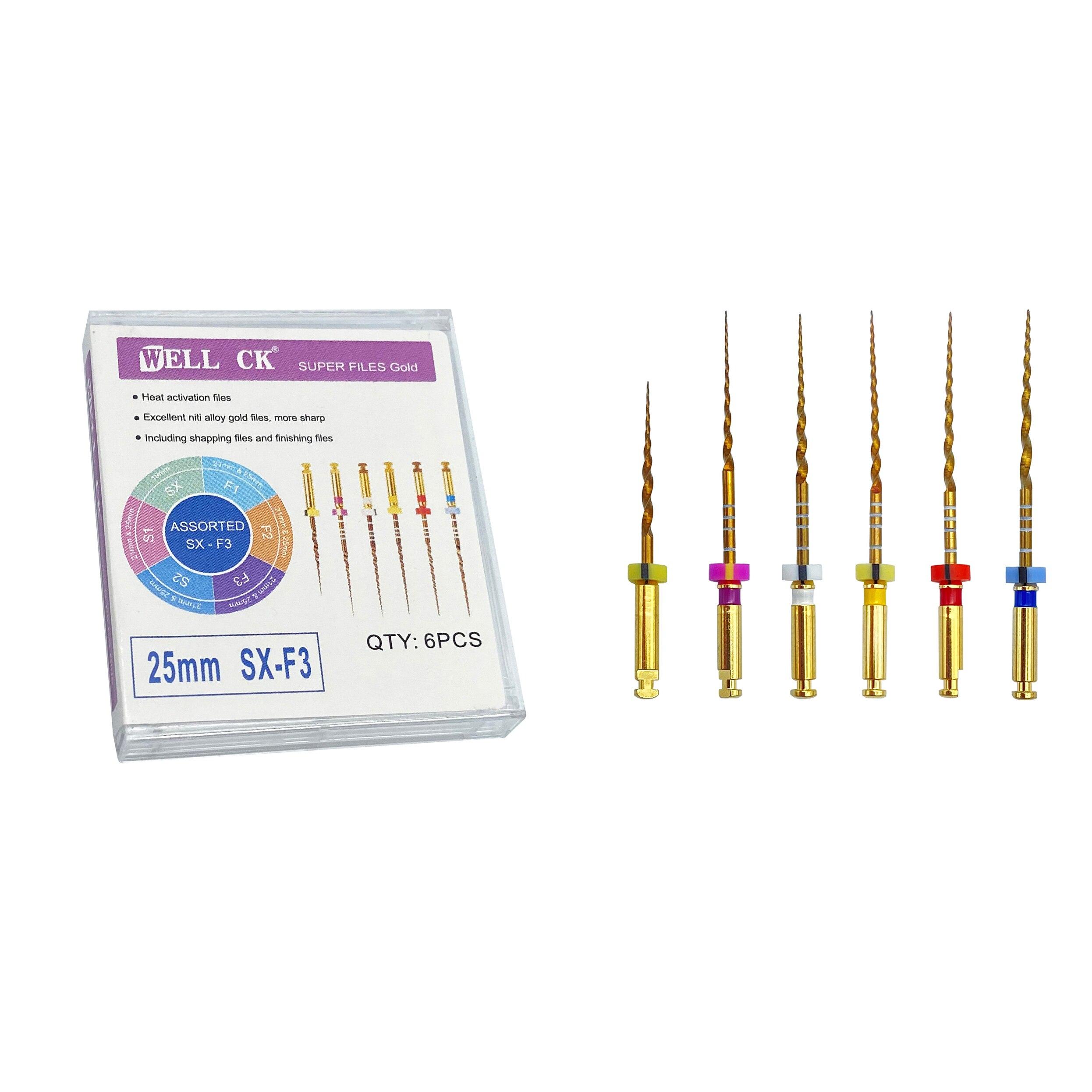

Зубной файл корневого канала, золотые эндодонтические суперфайлы, золотые эндодонтические файлы, 25 мм, никель-титан 25mm SX-F3