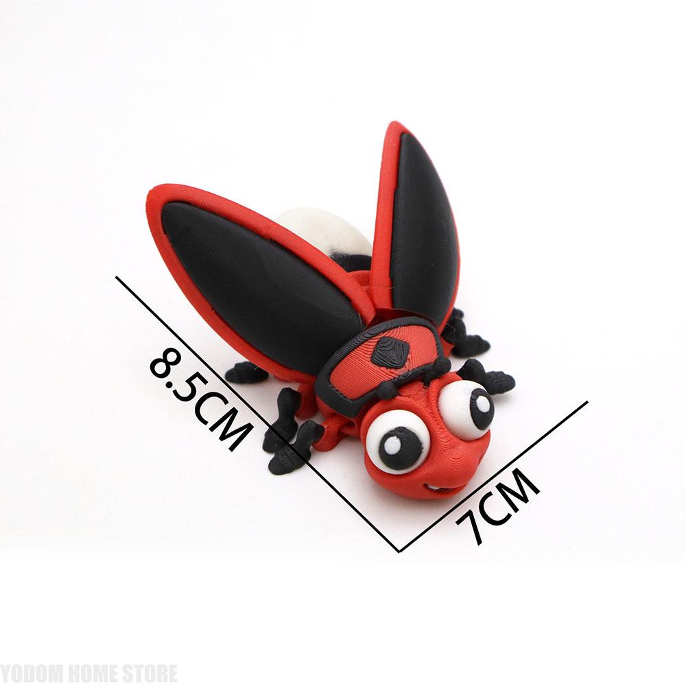 3D Printed Colorful Glow-in-the-dark Firefly Figure Cute Doll for Home Decor Gift Home Accessories Kawaii Desk Decoration