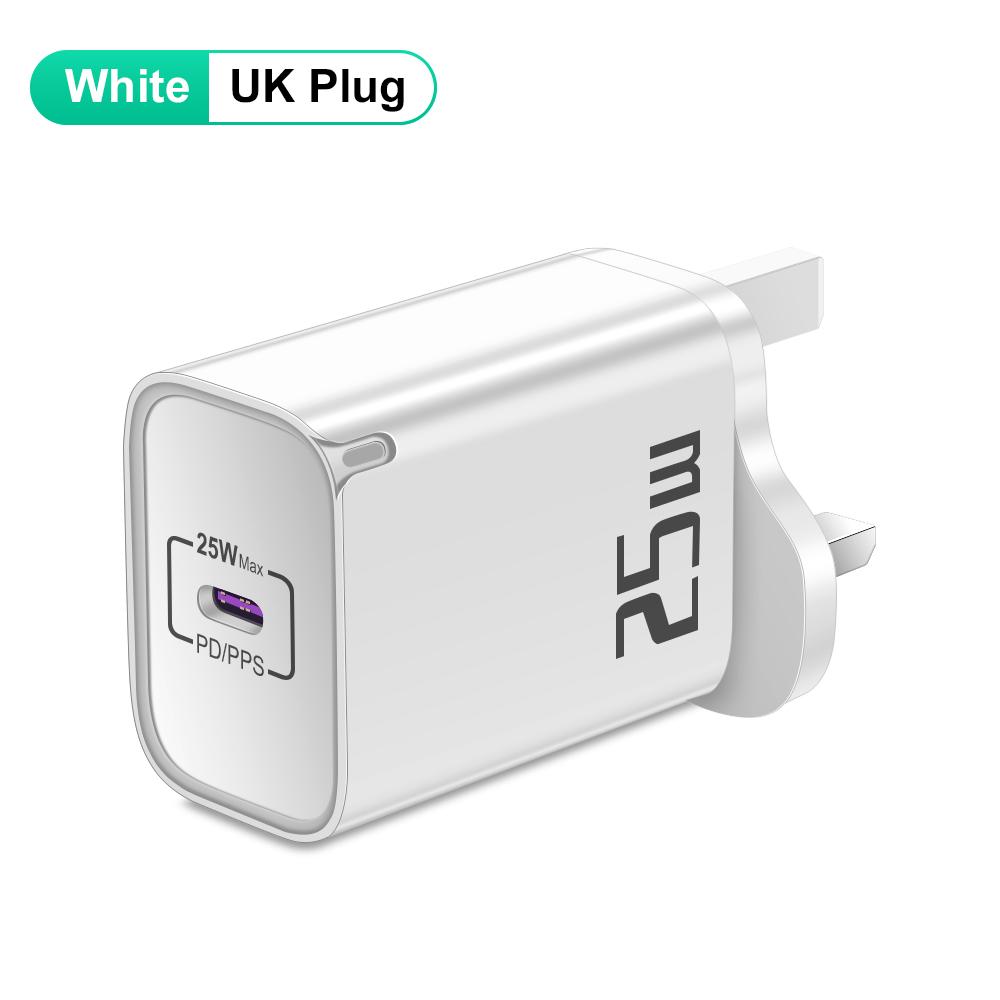 25W PD Charger Fast Charging Phone Charger Type C Quick Charge 3.0 Adapter For iPhone Samsung Xiaomi EU/US/UK Plug Wall Charger
