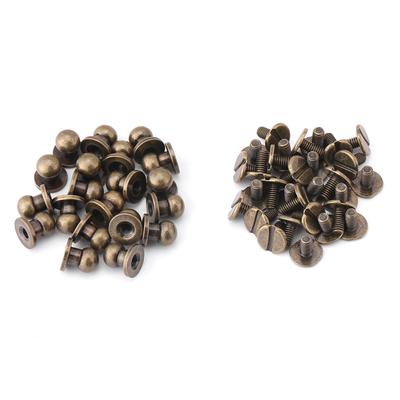 20 stücke Runde Kopf Massivem Kupfer Nagel Niet Taste DIY Leder Zubehör(8*6mm Bronze)