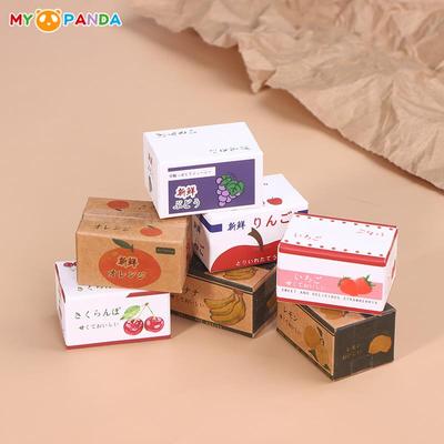 Puppenhaus 1/12 Papierboxen Modell Simulation Mini Supermarkt Obst Kartonboxen Puppenhaus Supermarkt Szene Dekor Zubehör