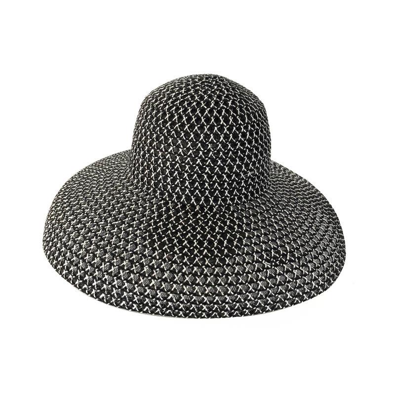 Elegantní klobouky s širokou krempou - styl francouzské Hepburnové, s dutým výstřihem, opalovací krém pro venkovní použití, na cestování, na pláž, pro každodenní použití pro ženy