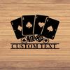 Metal Wall Art Poker Player Gift Casino Decor Playing Card Sign Man Cave Game Room