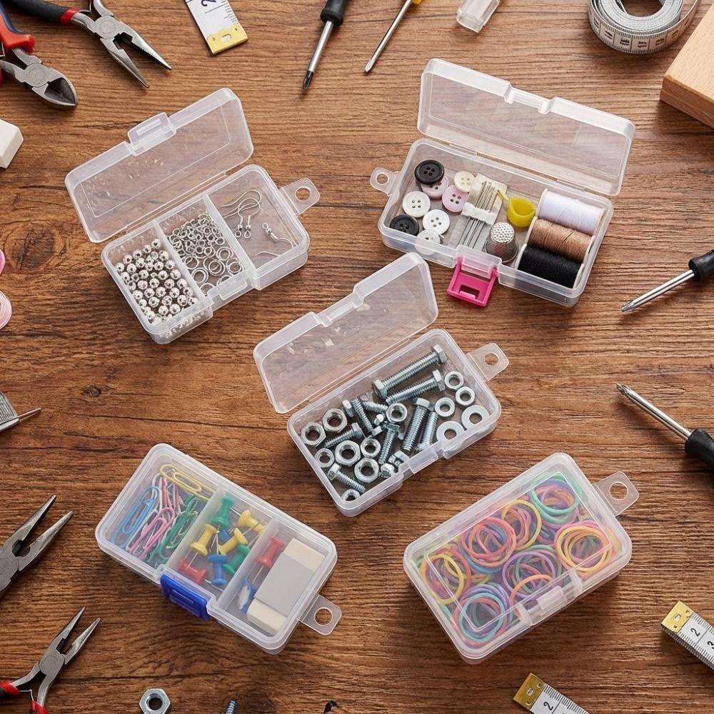 Flip Cover Transparent Storage Box Mini Beads Storage Container Hair Clips Boxes Gift Packaging