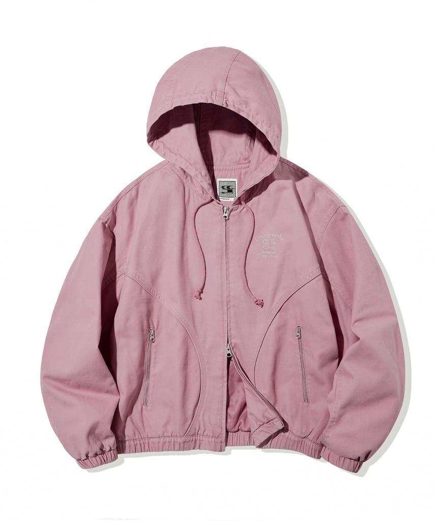 Cgp (Women) Washed Cotton Zip-Up Hoodie_Pale Pink