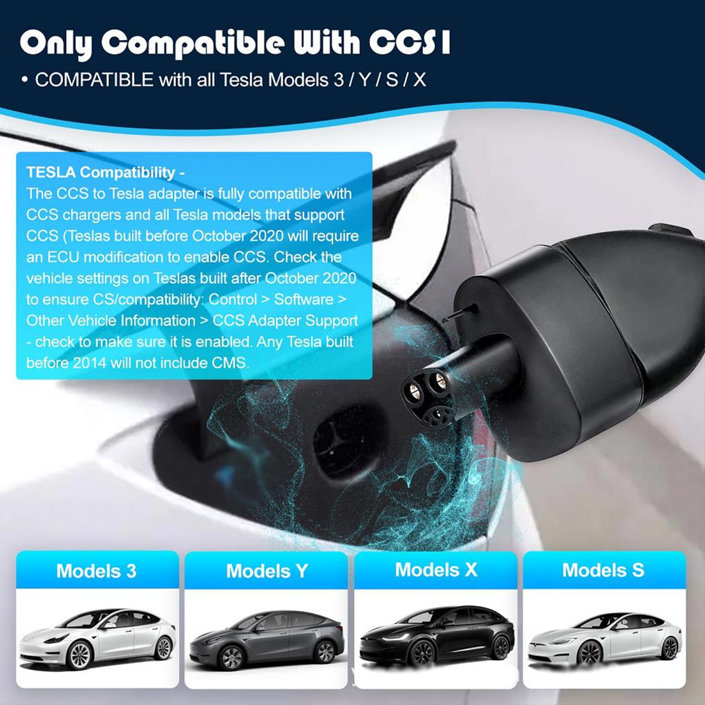 For Model 3/S/X/Y Charger Adapter 250KW Power DC Fast Charging CCS To TSL Charger Adapter