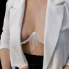 Square Fringe Chest Chain Summer Bikini Premium Rhinestone Chest Bracket Bra Chain Body Chain Jewelry