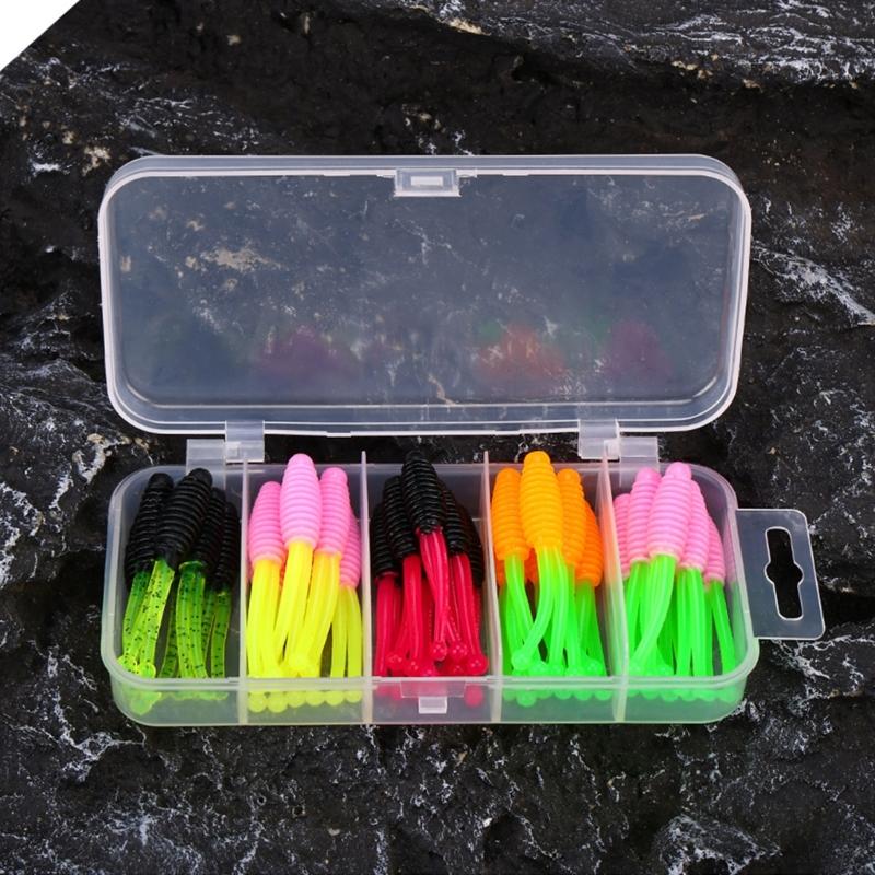 30pcs Soft Baits Swimbait Jigging Fishing Lure Double Tail Artificial Baits Wobbler Fishing Baits Fishing Tackle