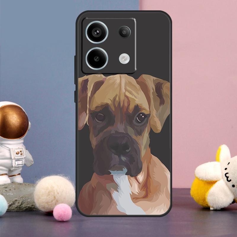 Cute Boxer Dog Puppy Case For Xiaomi Redmi Note 14 13 9 10 11 12 15 Pro Plus Redmi 15 15C 14C 10C 12C 13C Cover