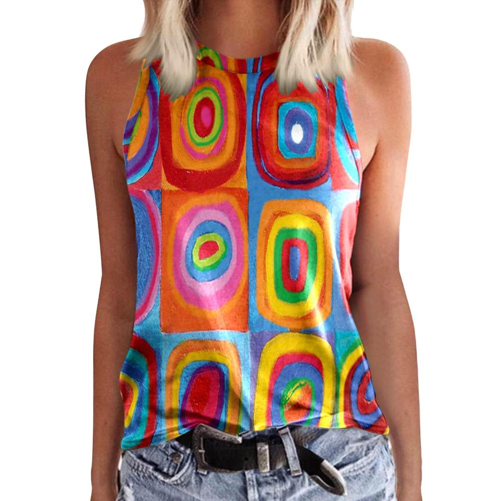 Flower Floral 3D Print Tank Top Summer Women Fashion Streetwear Y2k Tops Oversized Vest Off Shoulder Sleeveless Woman Camisole