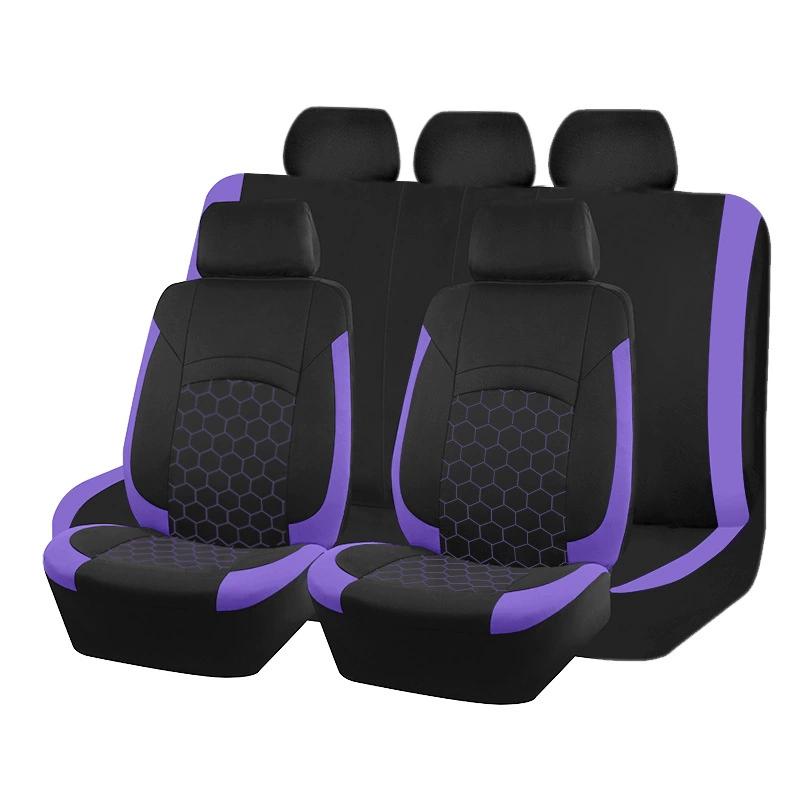 5 Seats Football Embroidery Car Seat Covers Polyester Fabric Honeycomb Seat Covers Universal Fit Most Car Suv Truck