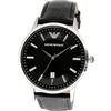 Emporio Armani Men's Quartz Leather Strap Watch, Black, AR11186, Perfect for School Entrance Ceremonies, Civil Service Employees, or Father's Day