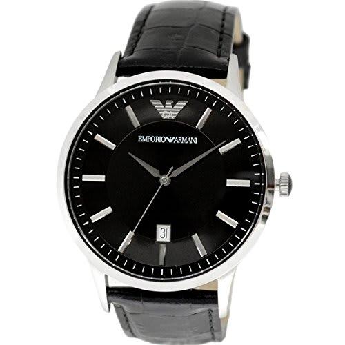 Emporio Armani Men's Quartz Leather Strap Watch, Black, AR11186, Perfect for School Entrance Ceremonies, Civil Service Employees, or Father's Day