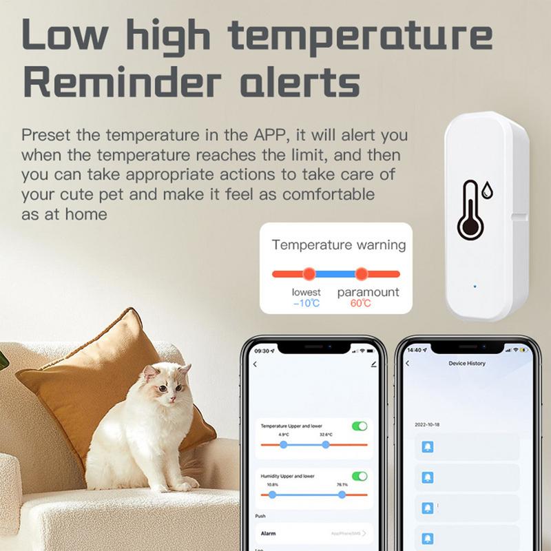Smart WIFI Temperature Humidity Sensor APP Remote Monitor For Smart Home SmartLife Wireless Remote Monitor Works