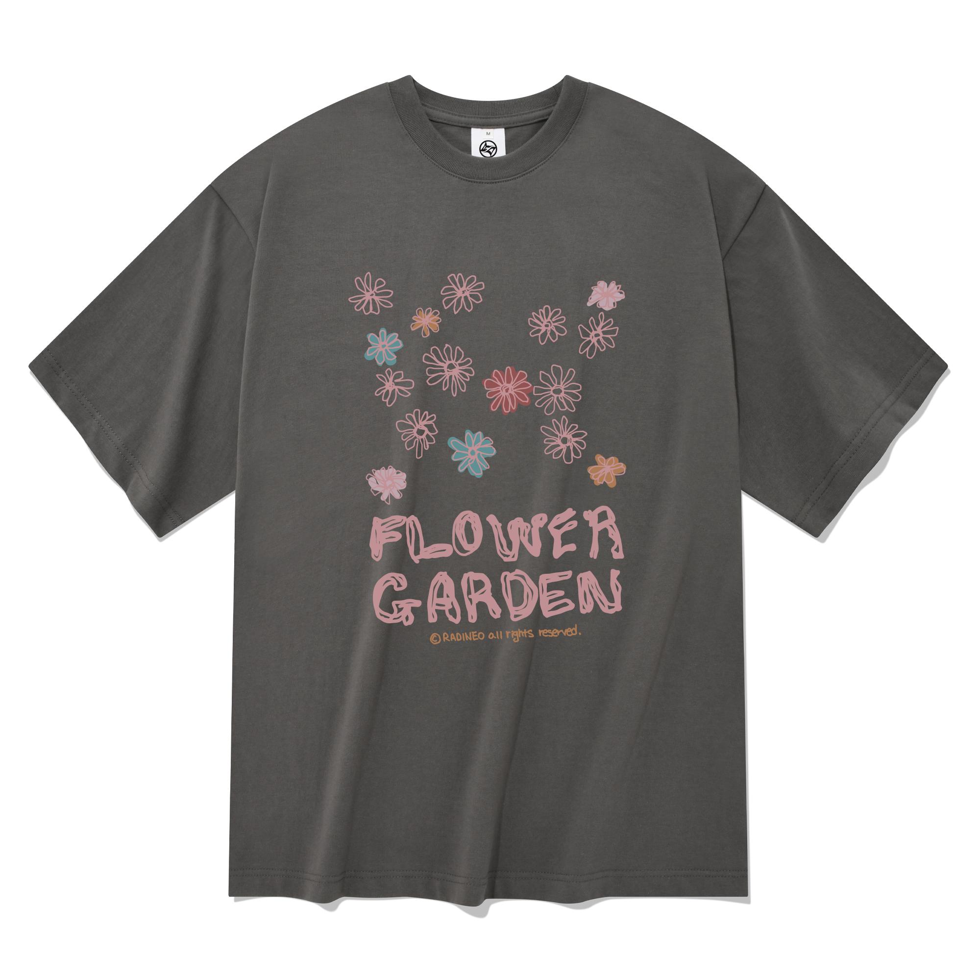 Radineo Flower Garden Short Sleeve T-Shirt Gray Gray (Gray)/L