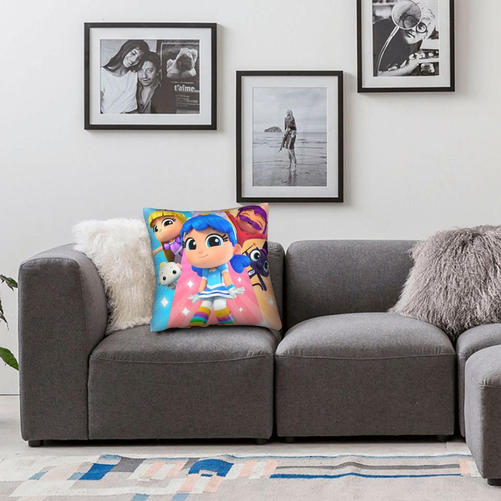 True Rainbows Kingdoms Cartoon Pillowcase Polyester Cushion Cover Decorations Throw Pillow Case Cover Home Zippered 45X45cm
