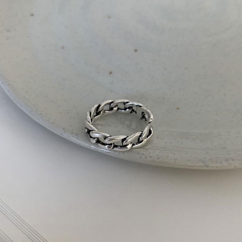 Современное корейское кольцо из стерлингового серебра 925 пробы, регулируемое, для женщин, с уникальным геометрическим дизайном, Daejeon J1471