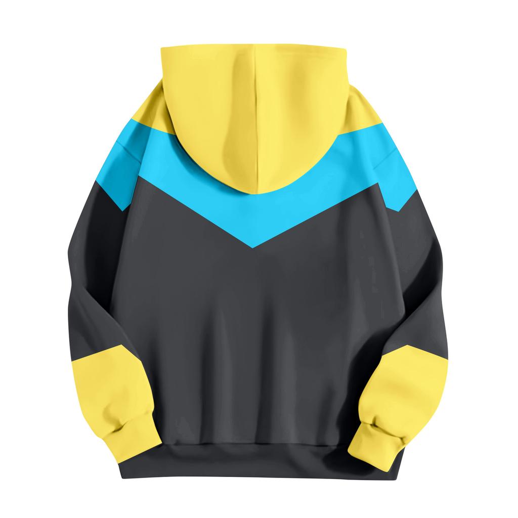 Adult Color-blocking Print Pullover Sweatshirt Top