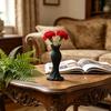 Ornaments with Formal Dress Shape Vase 3D One-Piece Molding Pearlescent Texture Flower Arrangement Ornament for Home Decor