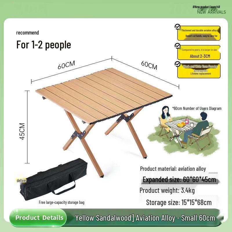 Portable Outdoor Folding Egg Roll Camping Table and Chair Set for Picnic and Barbecue